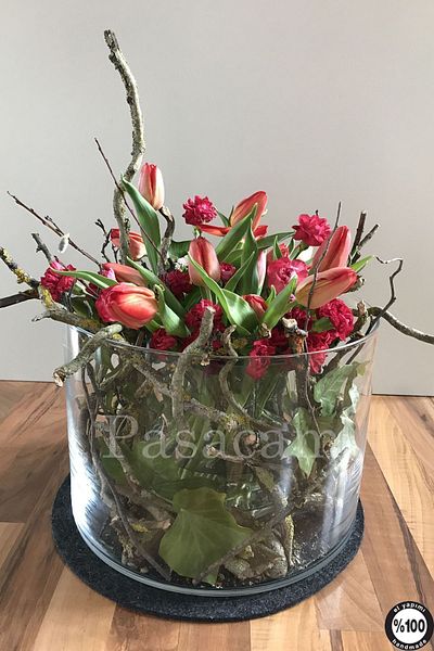 Paşabahçe 15 cm X 20 cm Aquarium Handmade - Cylinder Vase Glass Ps20, Thick Bottom
