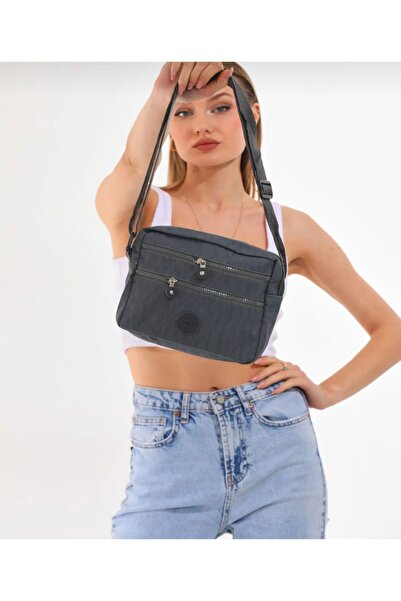 MECYA Çift Renk Omuz Gri Çantası Kırinkıl Füme Su Geçirmez