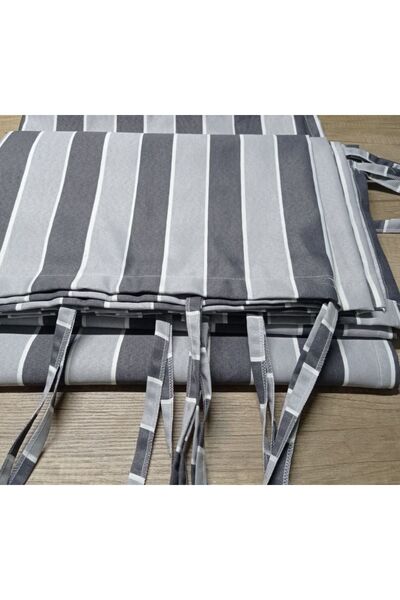 Ossy Kalın - Su Geçirmez Düğmeli  Bağcıklı  Balkon Perdesi (EN X BOY)  Siyah-gri