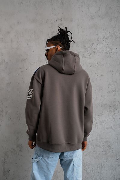 VASK UNISEX OVERSIZE COTTON 'UFO' PRINTED HOODED SWEATSHIRT
