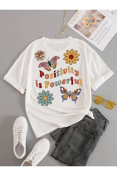 VASK Μπλουζάκι Unisex POSITIVITYY με στάμπα Oversize