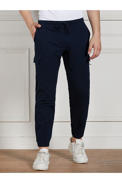 Dennis Lingo By Styli Cotton Lycra Solid Stretchable Regular Fit Cargo Joggers