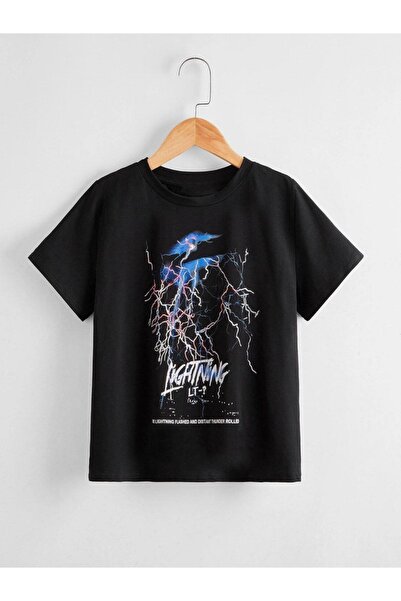 VASK Unisex Comfortable Fit Cotton LIGHTNING Printed Children's T-shirt