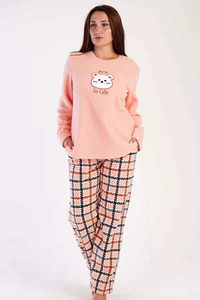 VİENETTA Σετ γυναικείες πιτζάμες Fleece Plus Size - Μακρυμάνικο, 304198