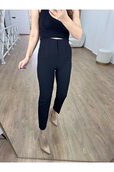 BEBE PLUS Model Flat Trousers-black