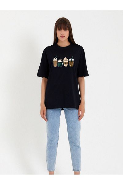 VASK Unisex COFFE εμπριμέ μπλουζάκι Oversize
