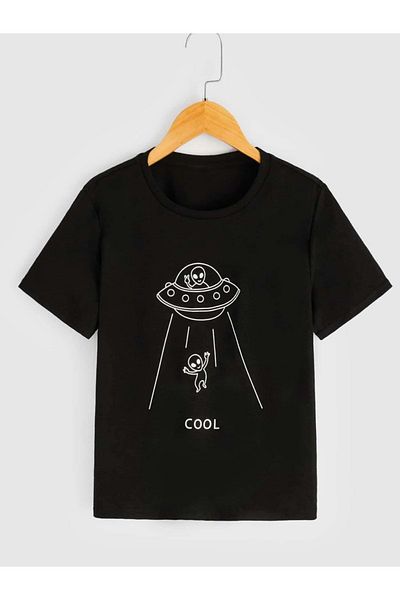 VASK Unisex Comfortable Cotton ALIEN Printed Children's T-shirt
