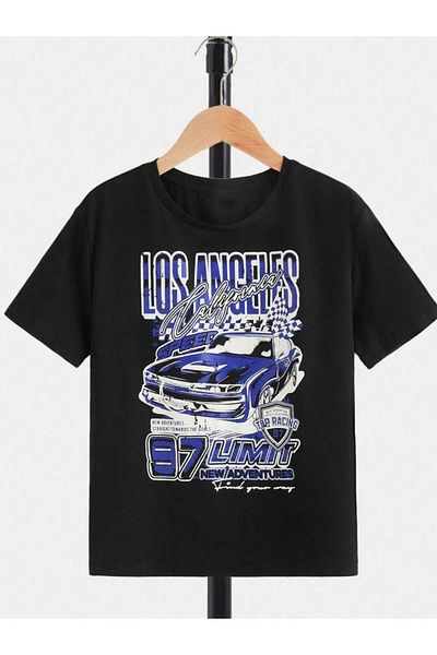 VASK Unisex Comfortable Cotton Car Printed Children's T-shirt