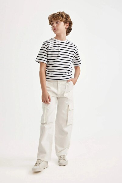 VASK Παιδικό μπλουζάκι Unisex με ριγέ λαιμόκοψη