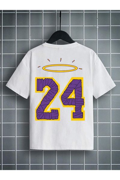 VASK Tricou alb pentru copii, unisex, confortabil, din bumbac, imprimat