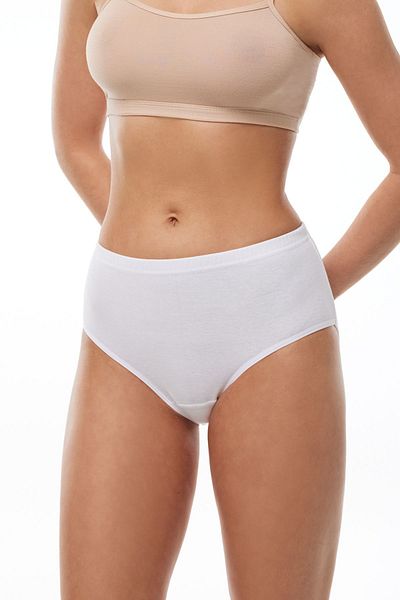Malabadi White High Waist Large Size Bato Mother's Panties - 100% Cotton 6 Pack 90156-e