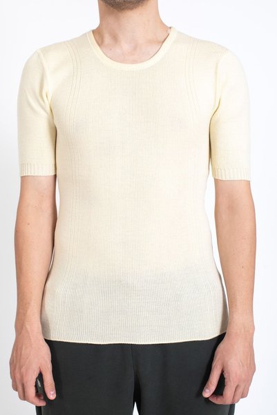 KonForYou Cream Short Sleeve Wool Tank Winter Thick Underwear