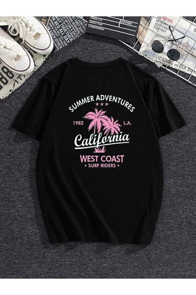 MODADEER Unisex Pink California Oversize Tshirt