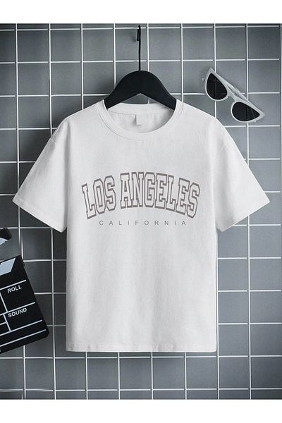VASK Unisex Comfortable Cotton Printed White Children's T-shirt