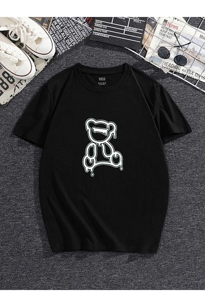 MODADEER Unisex Vector Teddy Bear Oversize Tshirt