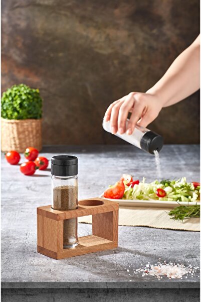 woodsy طقم وعاء توابل وملح وفلفل مكون من قطعتين