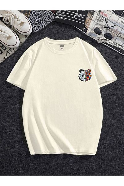 MODADEER Unisex πολύχρωμο μπλουζάκι Panda Oversize