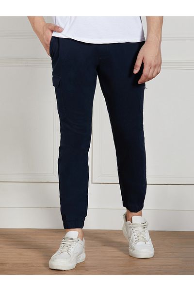 Dennis Lingo By Styli Cotton Lycra Solid Stretchable Regular Fit Cargo Joggers