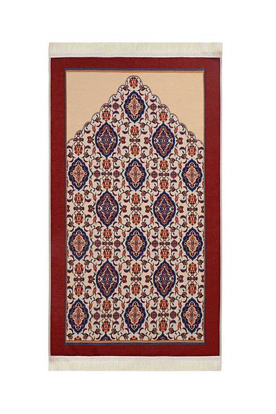 Bursa İpek Tulip Patterned Burgundy Tapestry Prayer Rug