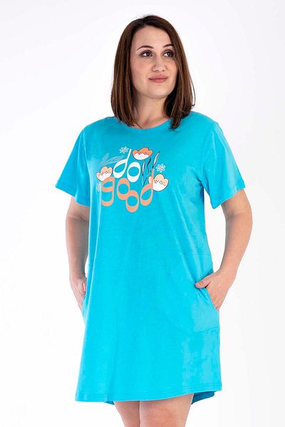 VİENETTA Short Sleeve Cotton Nightgown - Women's Plus Size, 301032