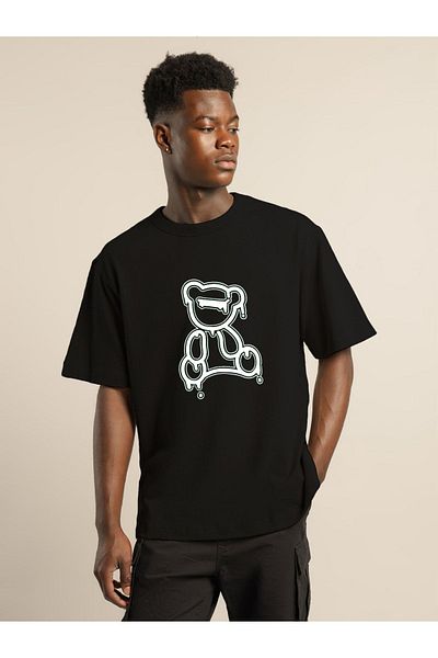 MODADEER Unisex Vector Teddy Bear Oversize Tshirt