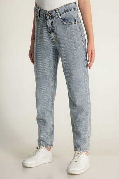 DMB BOYS & GIRLS High Waist and Jewelled Mom Fit Jeans - Girl's Jeans