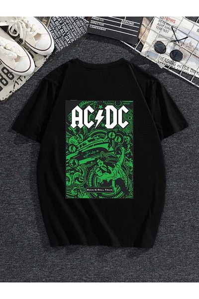 MODADEER Μπλουζάκι Unisex Acdcgreen με στάμπα Oversize