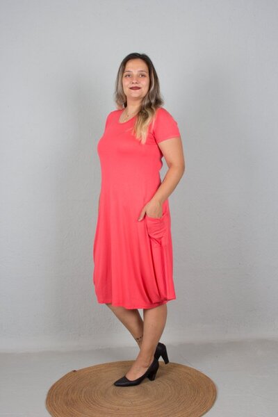 Truva XXL Γυναικεία Ρούχα - Φόρεμα Μοντέλο Φαρδύ Μεγάλου Μεγέθους