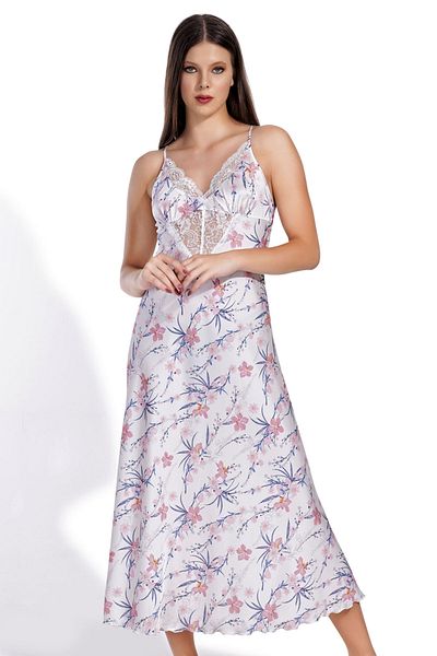VİENETTA Women's Satin Strap Long Nightgown 
 , 161325