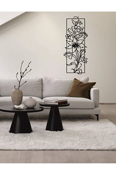 softclass MODERN ÇİÇEKLİ TABLO AHŞAP SALON TABLO