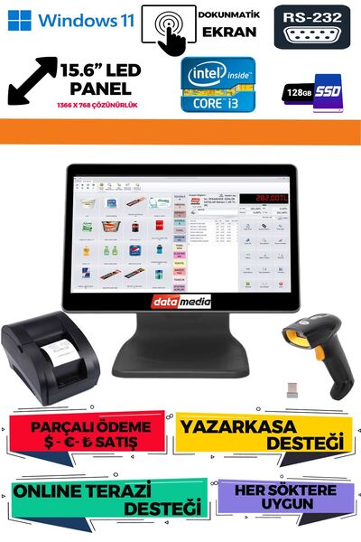 Data Media PosX Hızlı Satış Barkod Sistemi Eko1 Paket