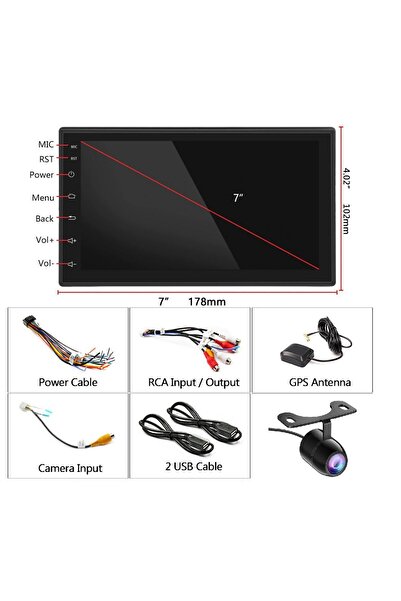 EXVOL EXW-X100 ANDROİD MULTİMEDYA 2/32GB CARPLAYLİ TEYP 7 İNC AYARLANIR İNCE KASA IPS + KAMERA HEDİYE