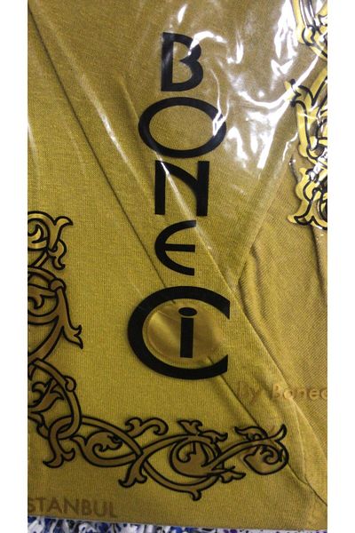 MASAL TUHAFİYE Solid Stitched Combed Cotton Bonnet - Mustard