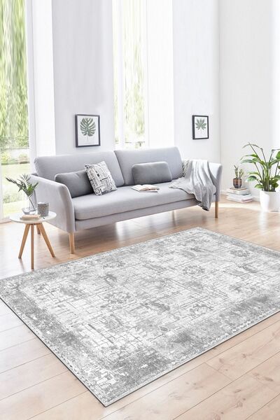 Halise Home Kaymaz Tabanlı Yıkanabilir Baskılı Halı Yolluk