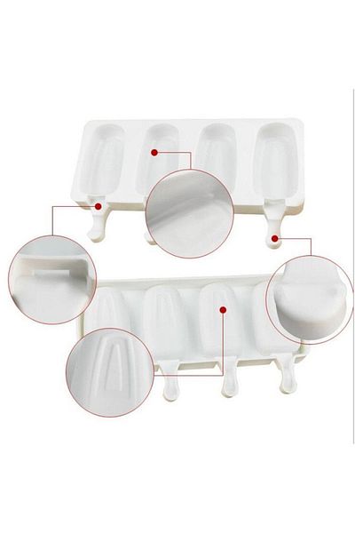 EARABUL Magnum Ice Cream Mold 4-Piece Large Size Practical Magnum Silicone Ice Cream Mold