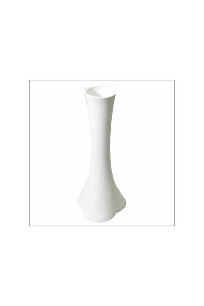 M3DECORİUM Uzun Fil Ayağı 40 Cm Beyaz  Cam Vazo