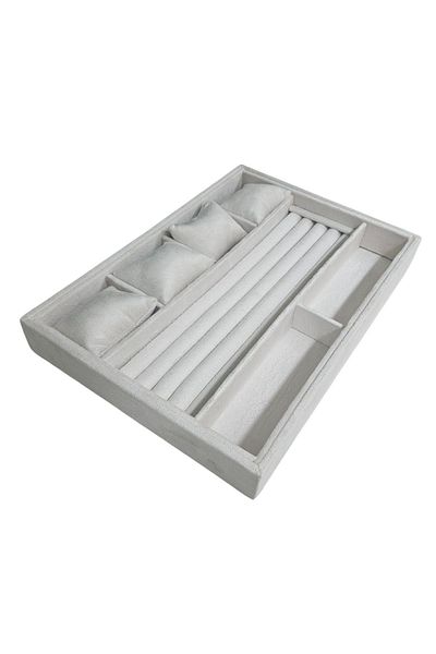ÖZER KUTU Κρεμαστό και δαχτυλίδι Cream Suede Board Organizer - 4 μαξιλάρια και γυαλιά με 2 θήκες (Ρολό 2)