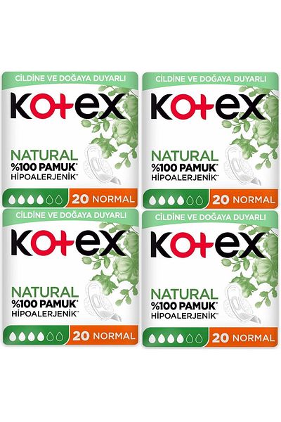 Kotex Natural Normal Sanitary Pad 20 Pieces 4 Pieces