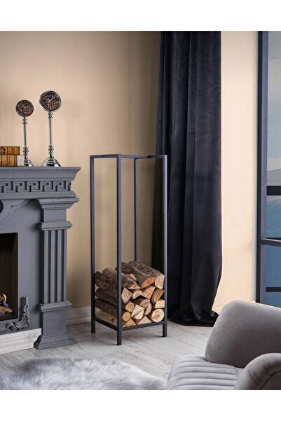 Huga Metal Metal Şömine Yanı Odunluk Büyük Ölçü