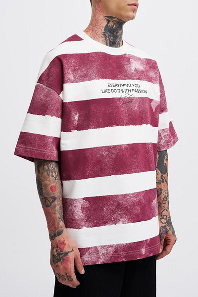 Machinist Tricou oversize roșu ecru pentru bărbați - Tot ce ai imprimat