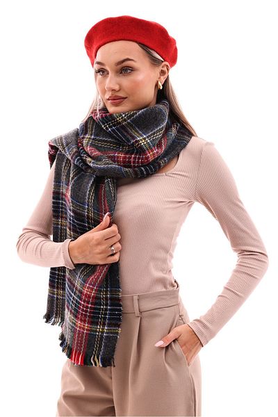 Ritagarcia Soft Textured Women's Plaid Scarf
