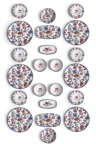Miss Betty Piraye Breakfast for 6 People - 22 Piece Porcelain Set