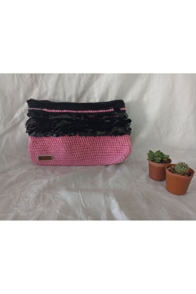 Kadın Çanta Handmade örgü pembe