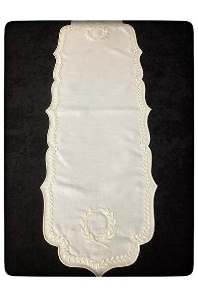 ÇeyizHan Maraş Işi Sırma Nakış Işlemeli Keten Runner (35 X 110 CM.)