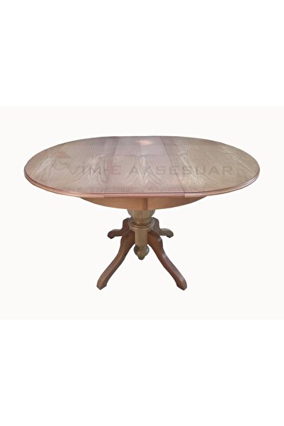 Evim-E Aksesuar Baba Ayaklı Yuvarlak Açılır Masa Naturel(VERNİKLİ) Renkli-tamamı Ahşap-mutfak&salon Masası