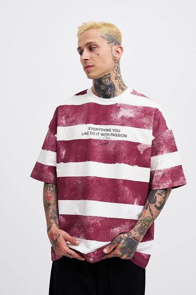 Machinist Tricou oversize roșu ecru pentru bărbați - Tot ce ai imprimat