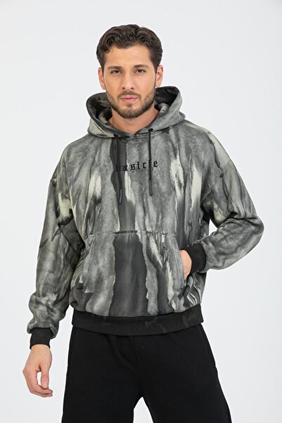 Basicle Oversıze Antrasit Batik Sweatshirt