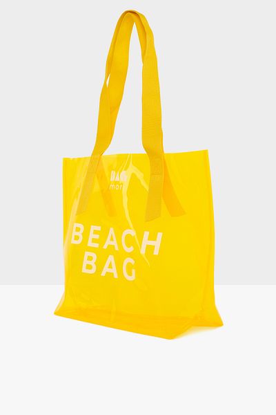 Bagmori Yellow Women's Beach Bag Printed Transparent Beach Bag M000007257