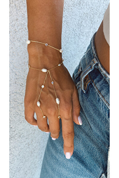 GÜLŞAH SEZER İnci detaylı gümüş altın kaplama şahmeran