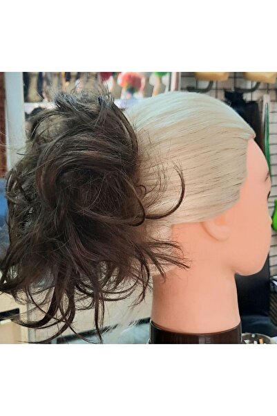 İsmet peruk dağınık topuz gerçek saç kumral